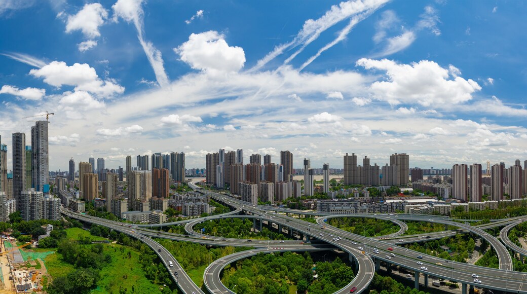 Summer city skyline scenery of Wuhan, Hubei, China