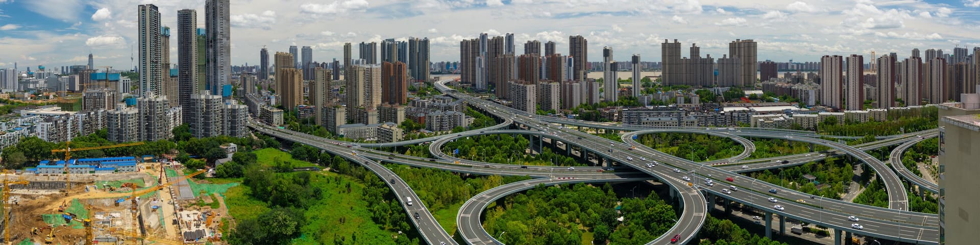 Summer city skyline scenery of Wuhan, Hubei, China