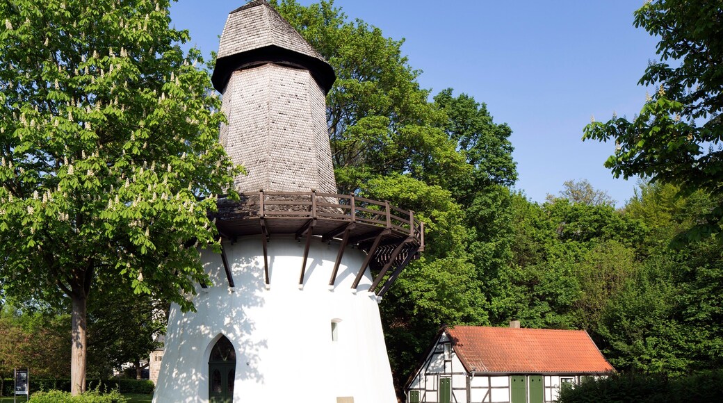 Former wind pumping station with pump keeper's house, Konigsborn saltworks, Unna, Ruhr district, North Rhine-Westphalia, Germany, Europe