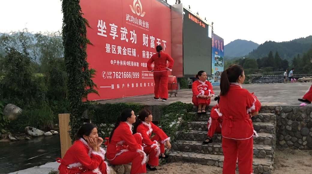 The red ladies are set and ready to perform the dragon dance. #red #redphoto you #china