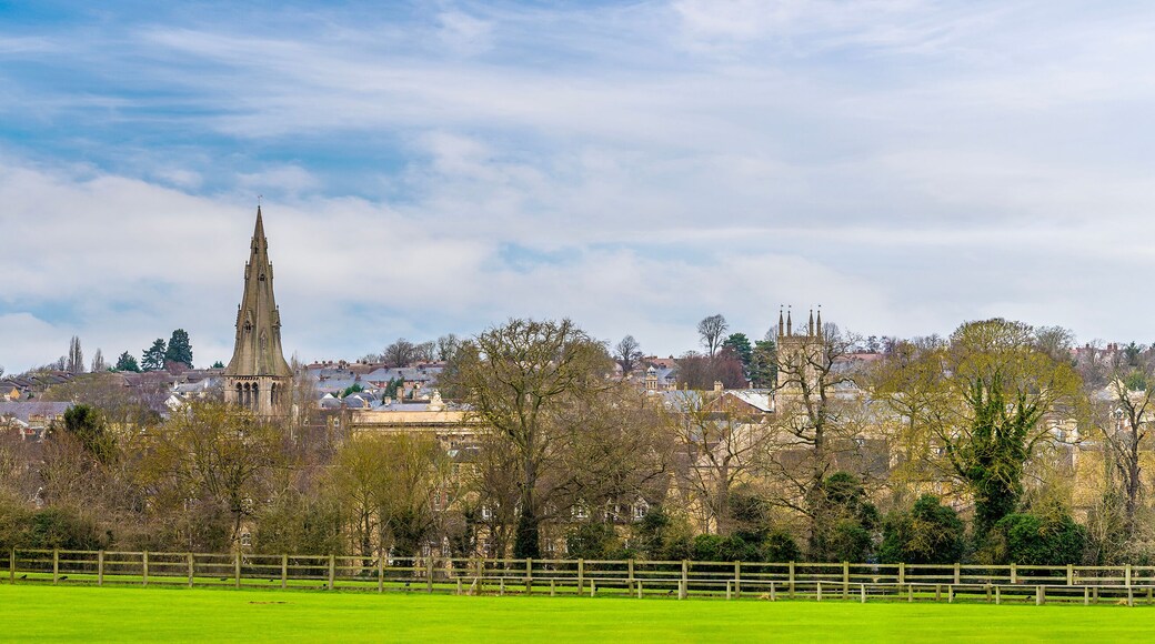 A panorama view towards the town of Stamford, Lincolnshire, UK in winter