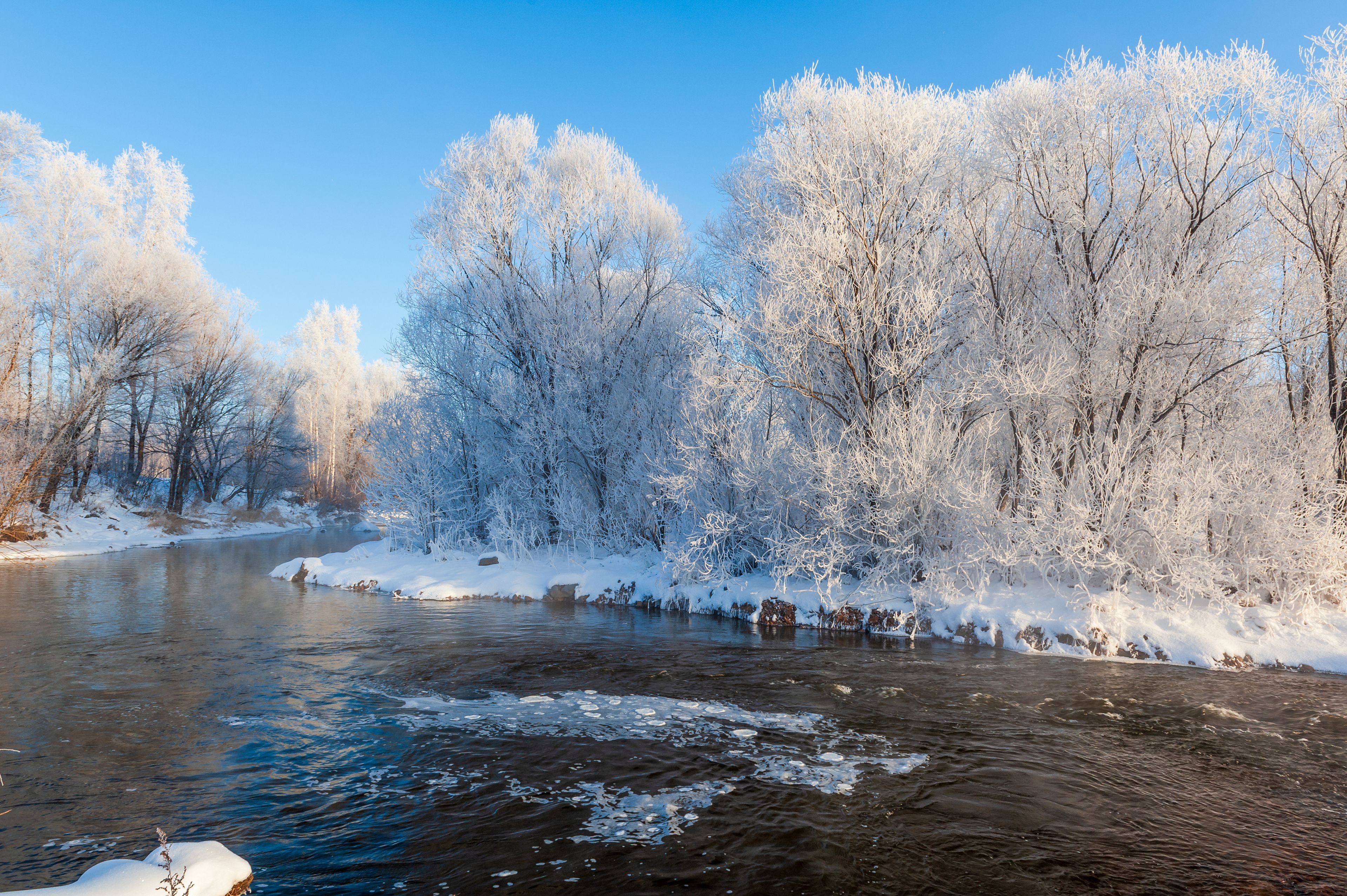 Kuerbin rime sunrise landscape in Yichun city Heilongjiang province, China.