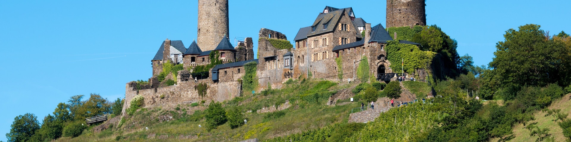 View of the Burg Thurant castle, near Alken, Moselle, district Mayen Koblenz, Rhineland Palatinate, Germany, Europe