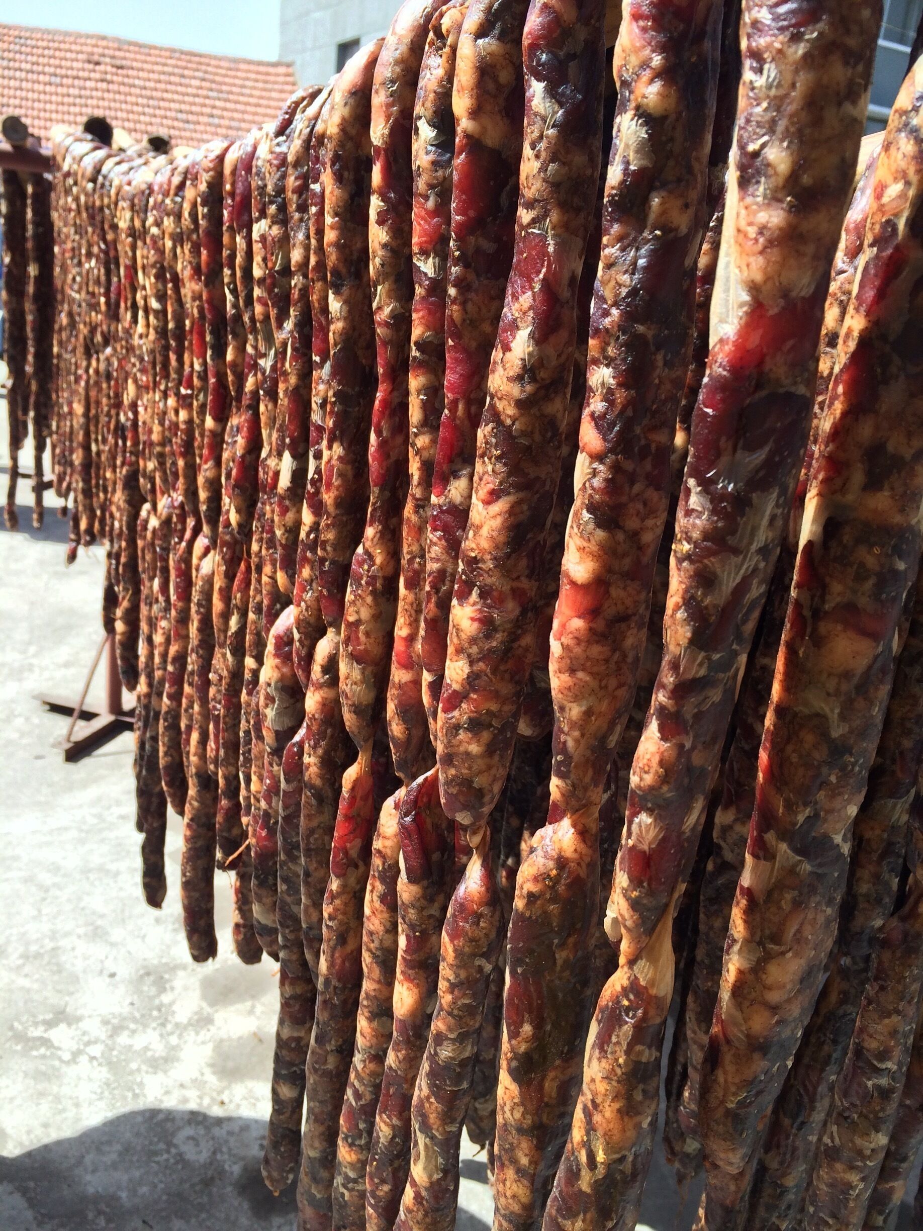There are some factories that would love to give you tours in their premises. These are salted sausages that are sun-dried in an open space. They also have salted whole chickens and ducks that are roasted first then sun-dried. 