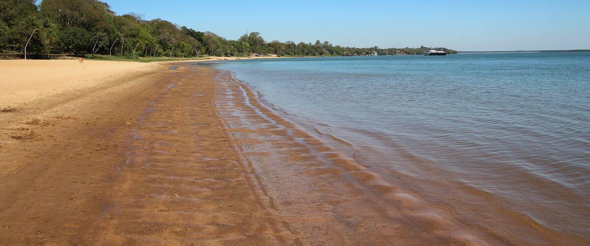 Ituzaingo beach, on the banks of the parana river in northern Argentina