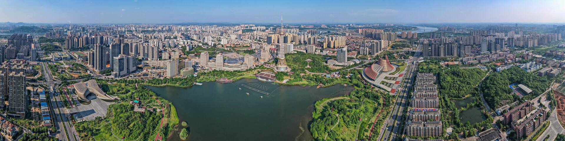 Panorama of Shennong Lake, Zhuzhou, Hunan, China
