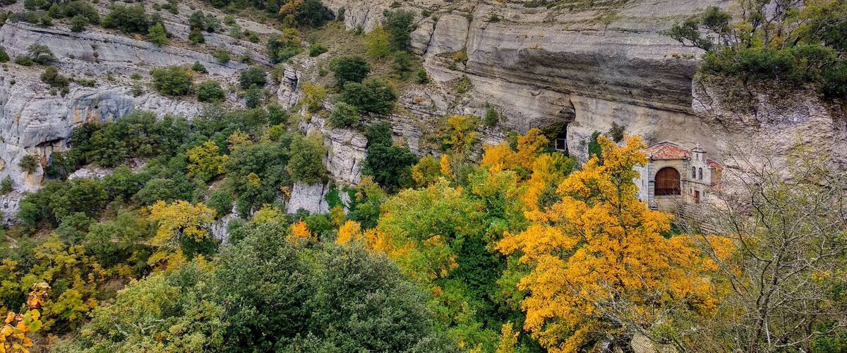 Chapel of San Bernabe in Ojo Guareña Natural Monument, Las Merindades, Burgos province, Castile Leon, Spain.