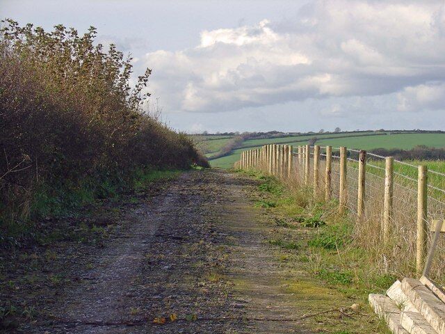 Newly laid track This leads down into the small un-named valley to the west, where an off-road vehicle training ground has been established.