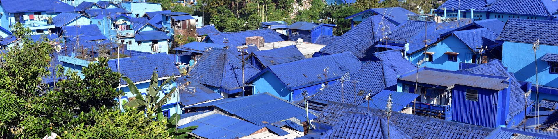 Malang's new thematic village, the Blue Village of Arema located in Klojen, Malang, East Java, Indonesia