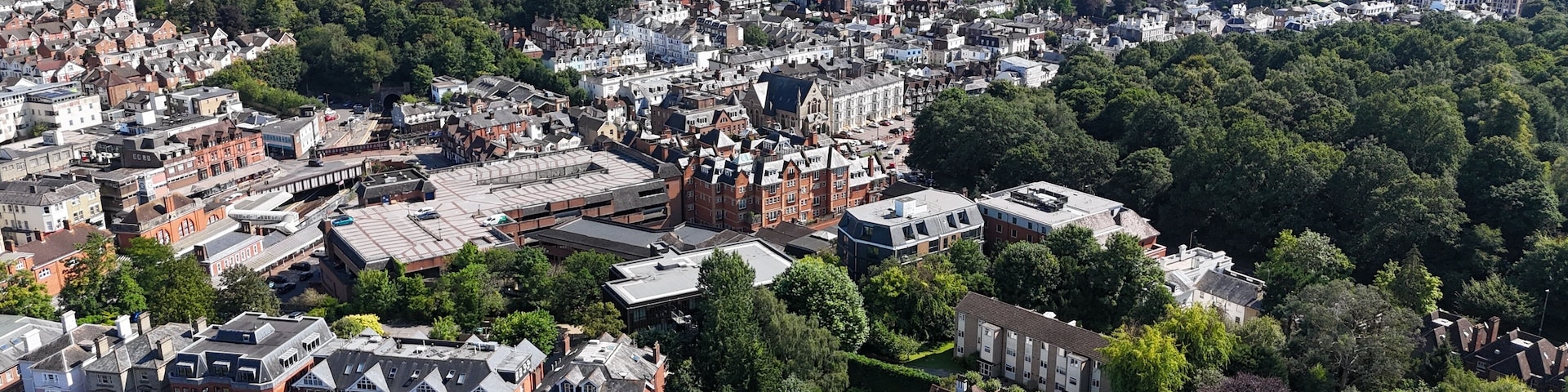 Tunbridge Wells Kent town centre .UK drone,aerial
