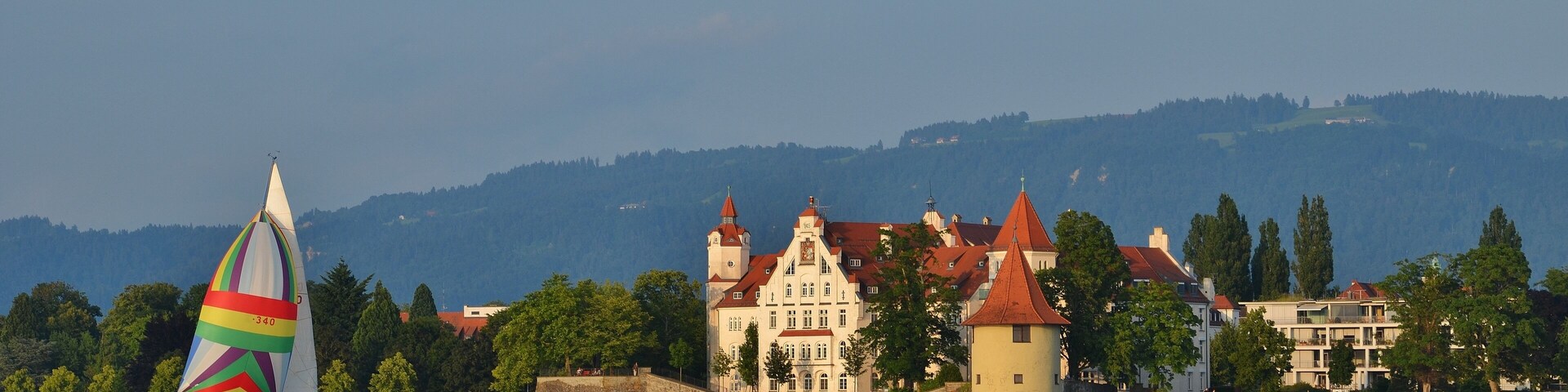 Blick auf Lindau Insel mit Pulverturm