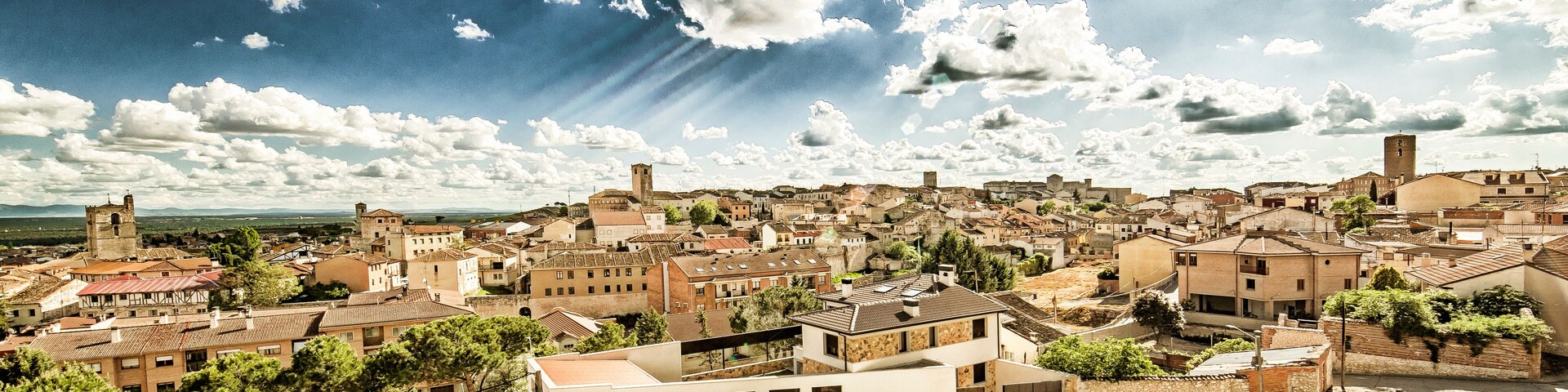 Panoramic View, Traditional Architecture, Cuéllar Medieval Village, Tierra de Pinares, Castilla y León, Spain, Europe