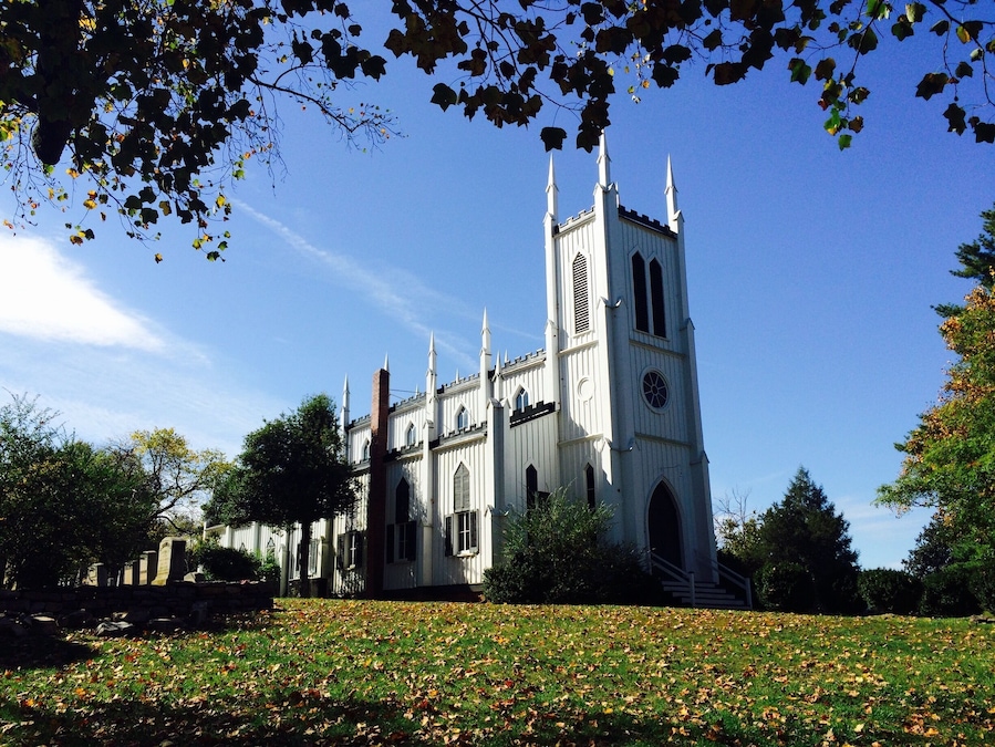 Saw this architectural gem on the way to get our marriage license today. 1874 Carpenter Gothic frame. #blue