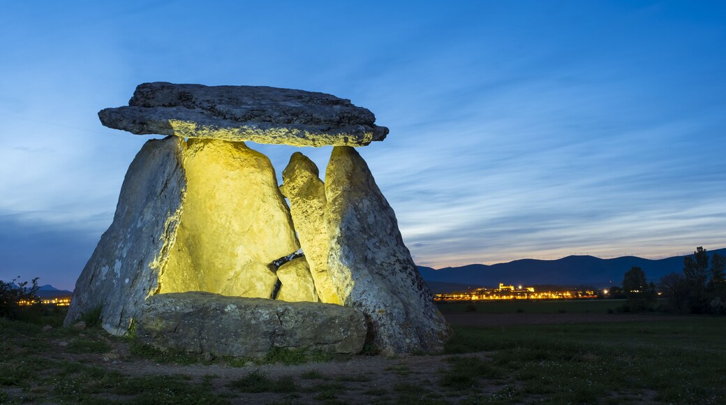 The dolmen of Sorginetxe at dusk, which is located in the town of Arr?zala, province of Araba, Basque Country.
