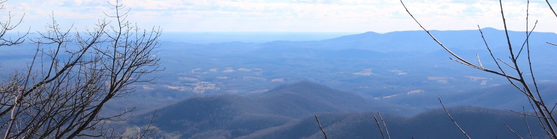 This photo was taken at a resting spot for hikers close to the Saddle Overlook looking toward Rock Castle Gorge.