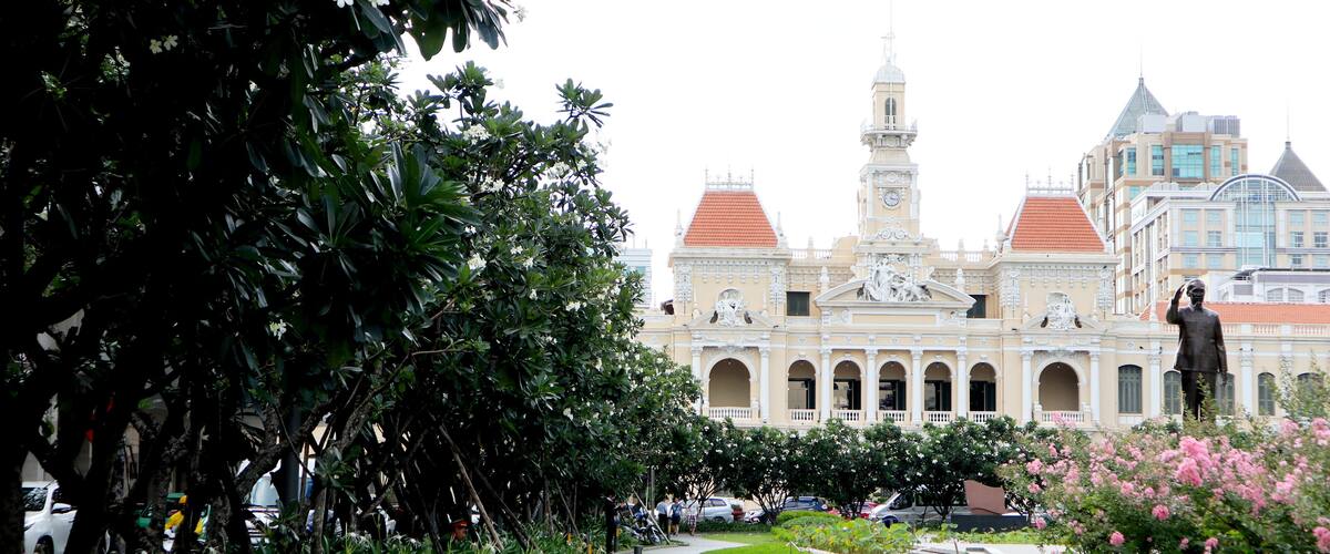 SAIGON, VIETNAM. 2019 Jun 19th. A Street of Le Thanh Ton District.