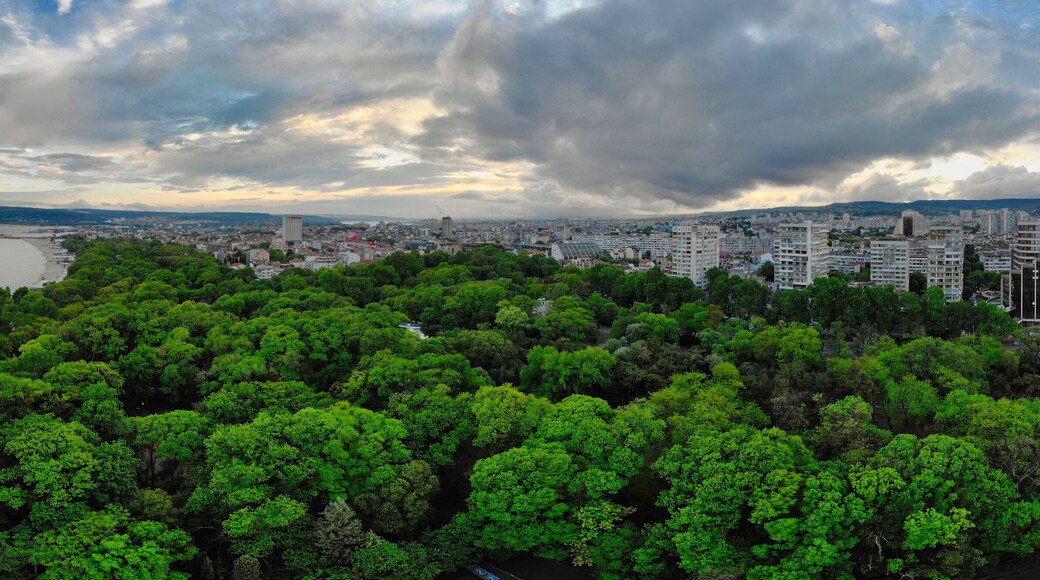 Sunset from above the Varna sea garden