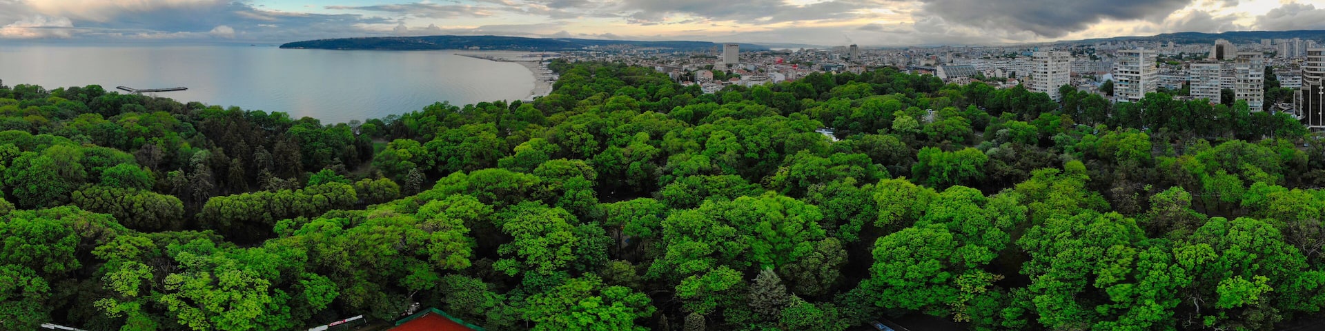 Sunset from above the Varna sea garden