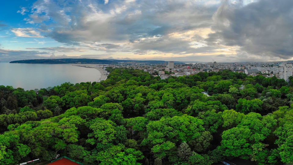 Sunset from above the Varna sea garden