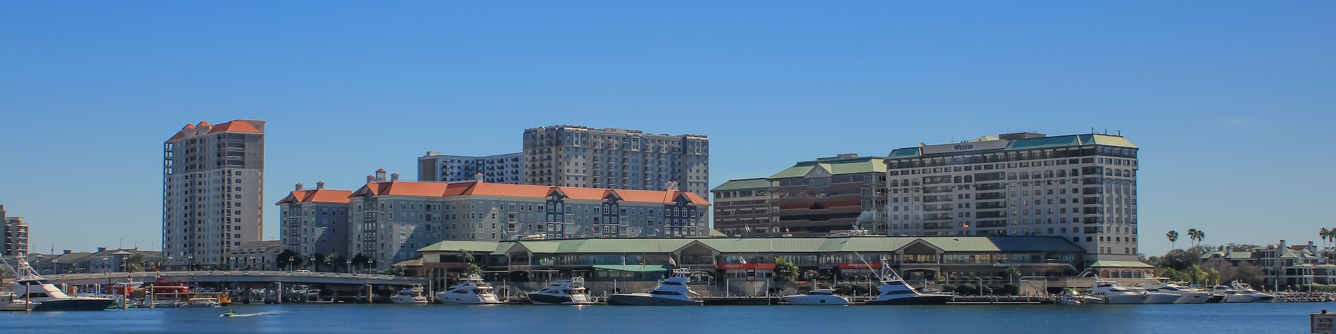 View of Davis Island where many tourists from around the US come to see Tampa, Florida.