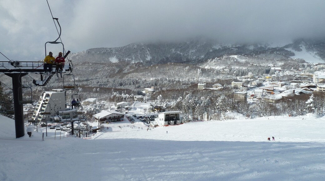 横倉ゲレンデから温泉街の眺め
