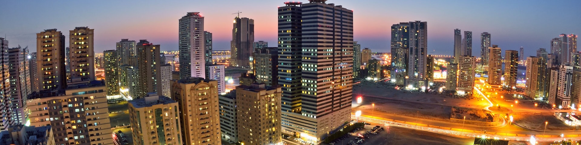 Night view of Sharjah, UAE