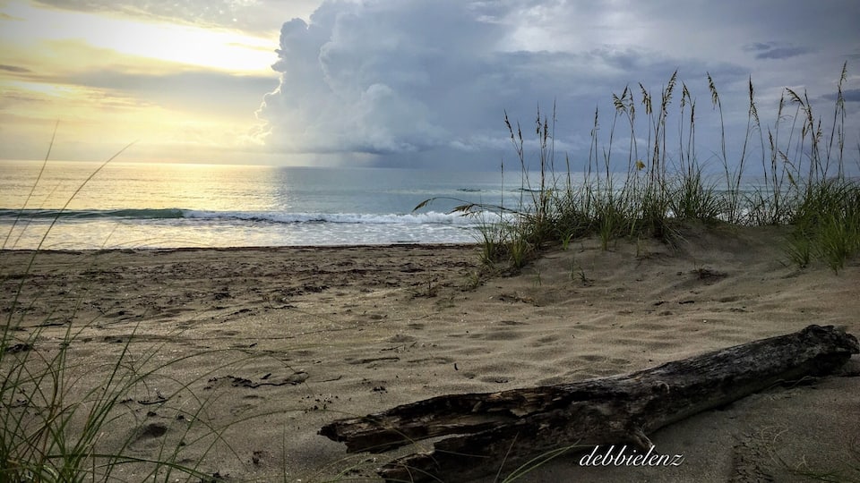 Even on a rainy day, the beach is a lovely place to be