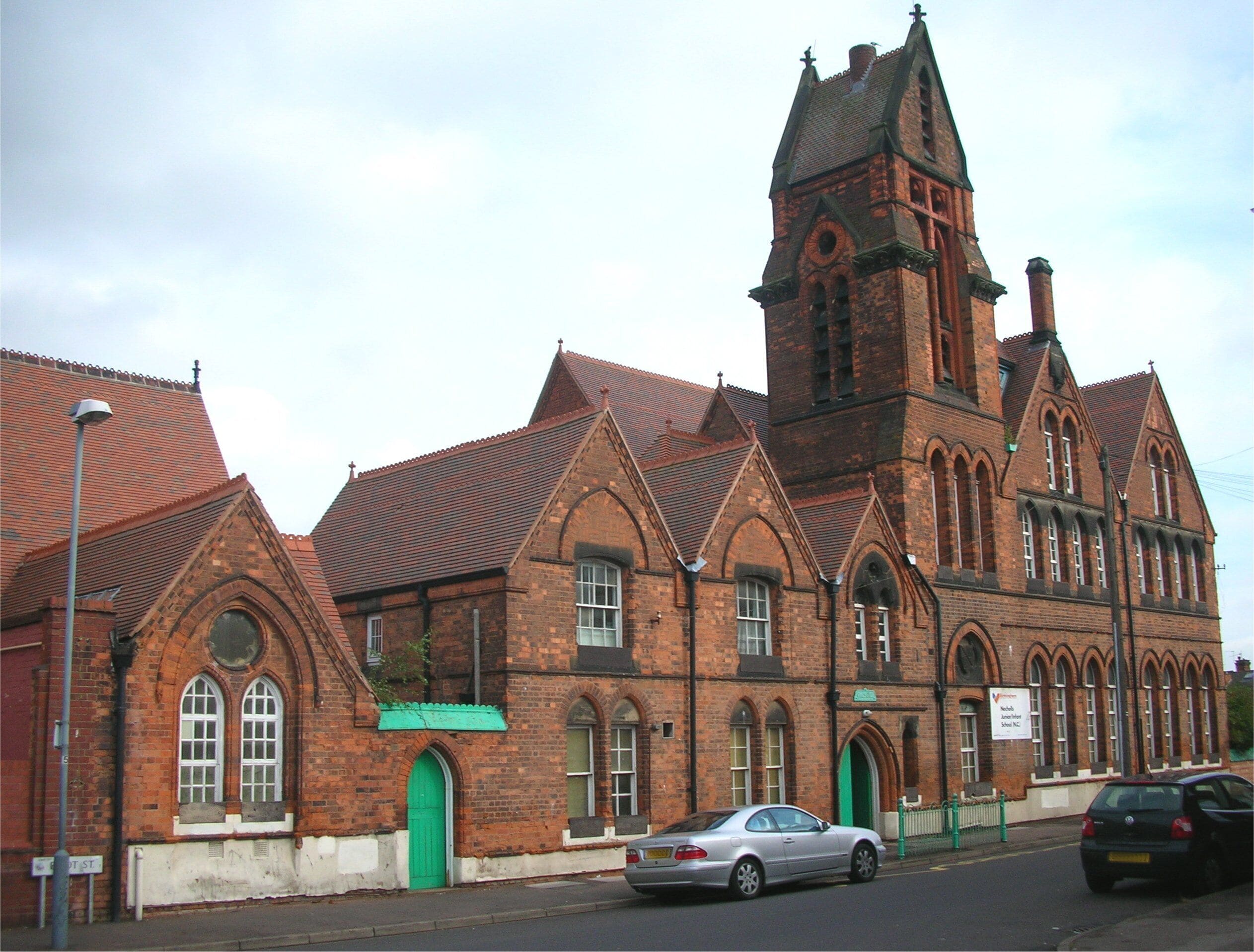 Nechells Junior and Infant School, Eliot Street, Nechells, Birmingham, England. Originally Nechells County Primary School, a Birmingham board school. 1879. Photographed by me 12 October 2006. Oosoom