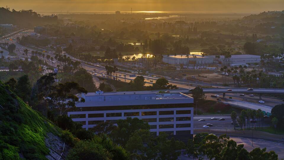 Hazy Sunset in University Heights, San Diego