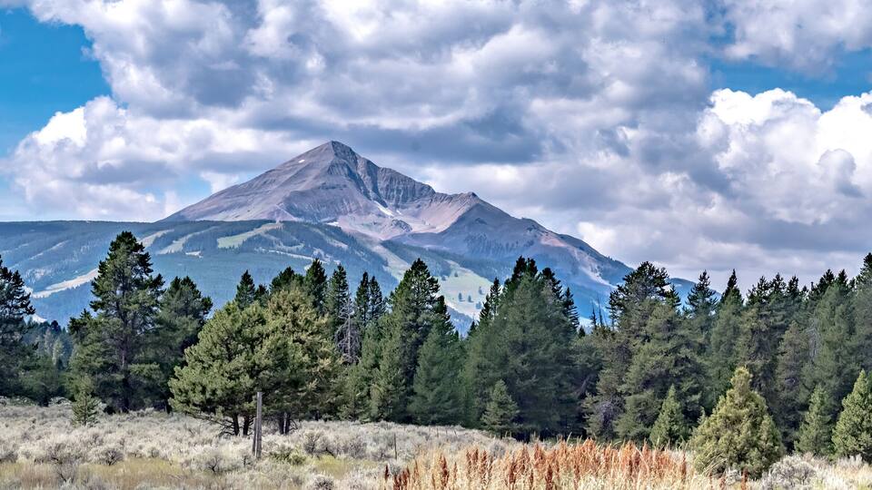 panorama of a mountain in big sky montana