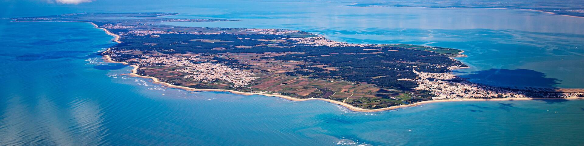 La Rochelle, Ré and Oléron island in atlantic ocean aerial view
