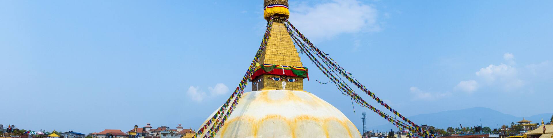 The famous Buddhist stupa at Boudanath, in Nepal.