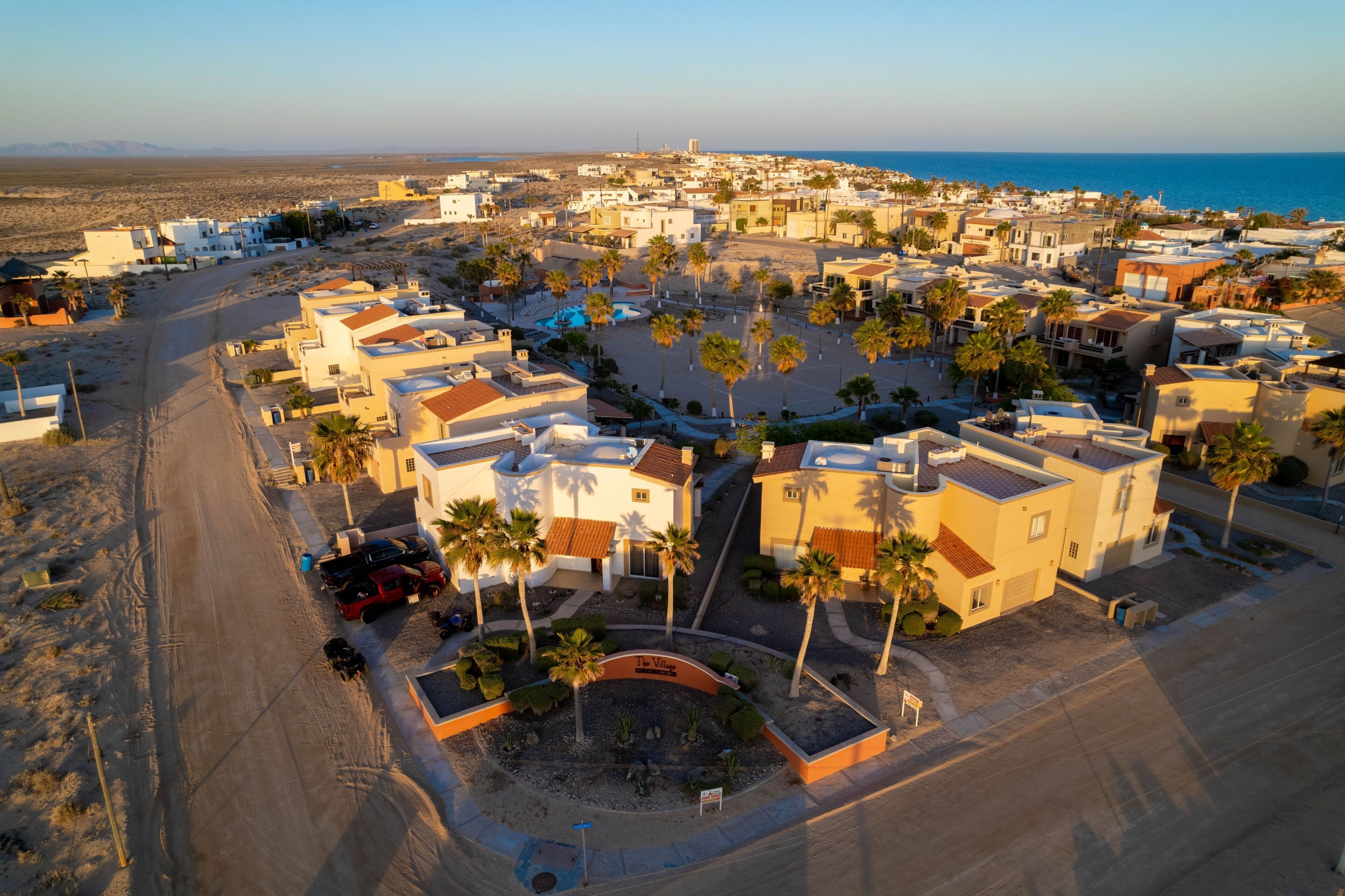 Aerial view of Las Conchas Beachfront in Puerto Penasco, Mexico.