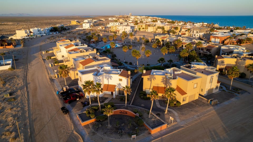 Aerial view of Las Conchas Beachfront in Puerto Penasco, Mexico.