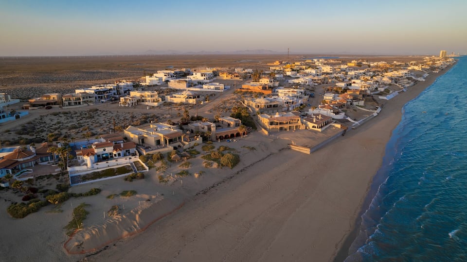 Aerial view of Las Conchas Beachfront in Puerto Penasco, Mexico.