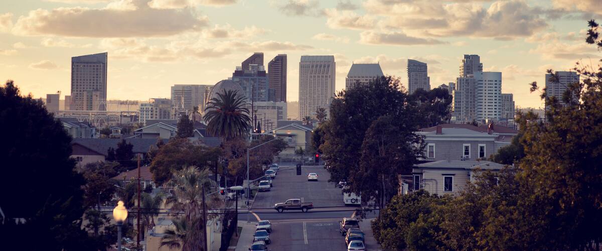 San Diego skyline at Sunset