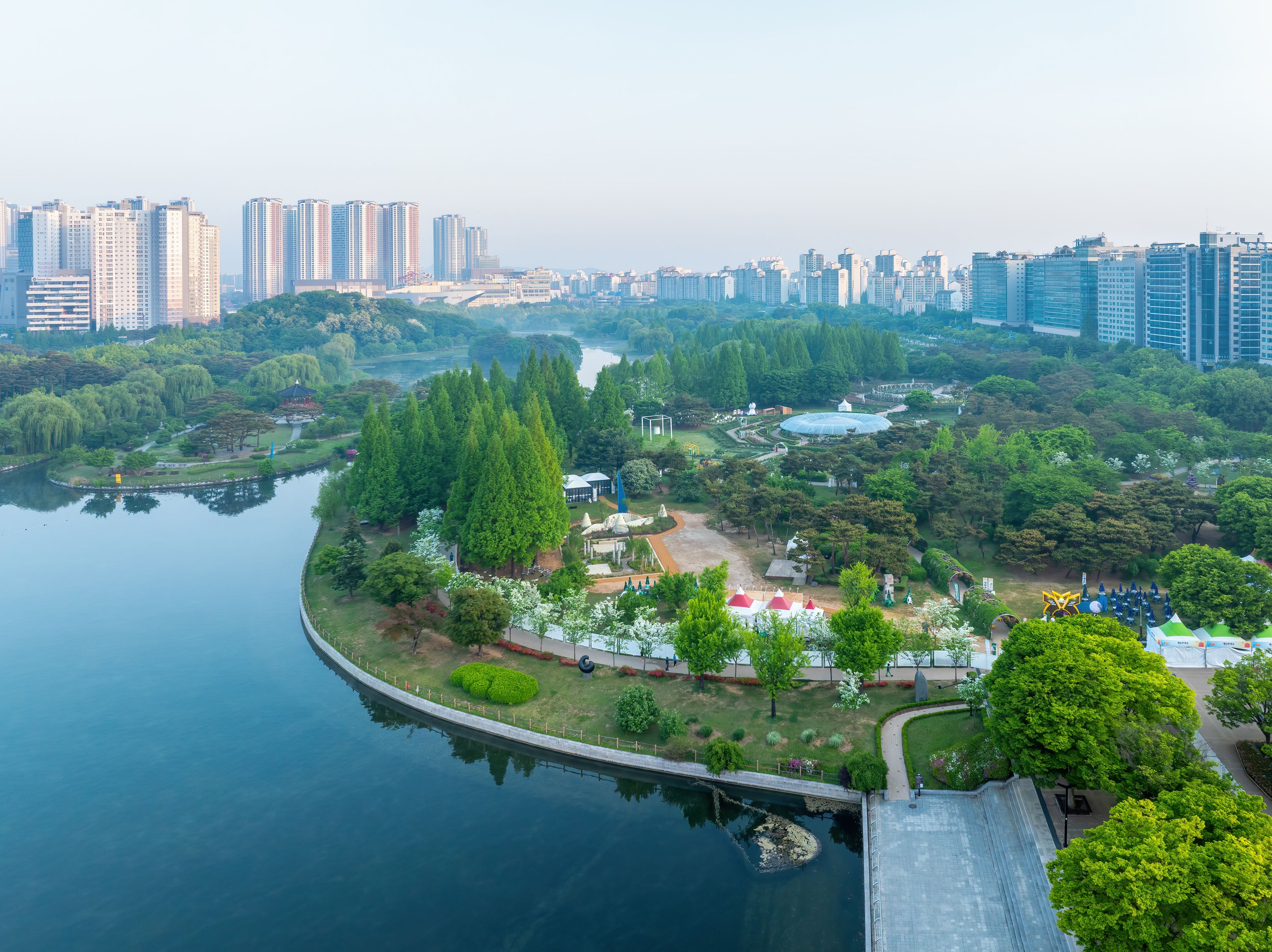 호수,산책로,공원,아파트,일산호수공원,장항동,일산,고양시,경기도