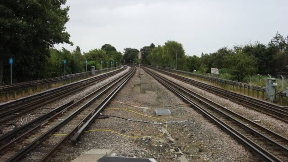 Metropolitan railway line just east of Northwood Hills tube station