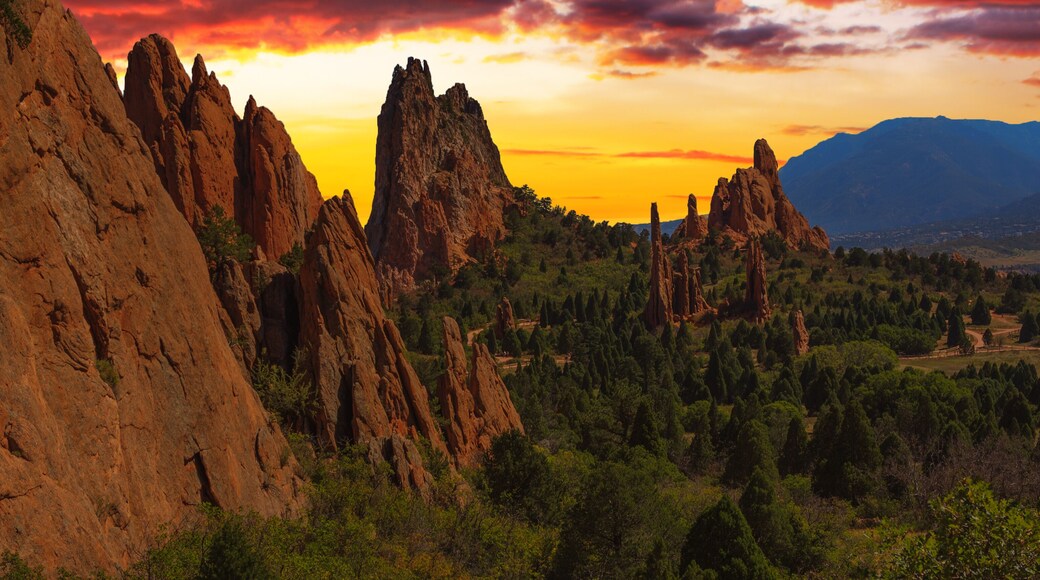 Sunset Image of the Garden of the Gods.