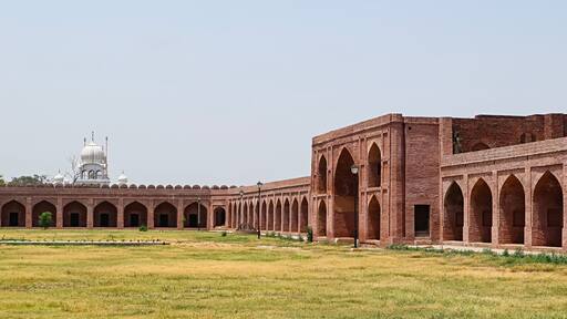 View of the north entrance gate of Sarai of Lashkeri Khan, Ludhiana, Punjab, India.