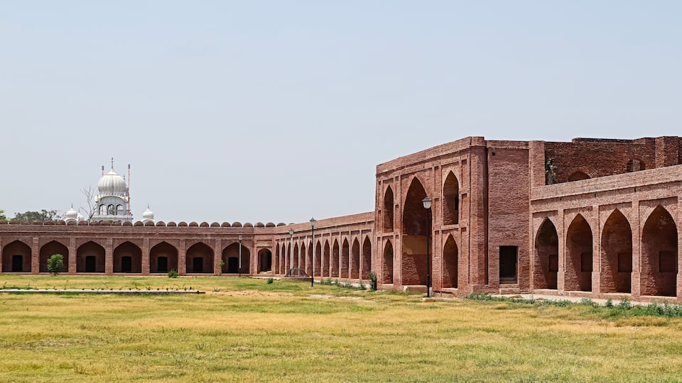 View of the north entrance gate of Sarai of Lashkeri Khan, Ludhiana, Punjab, India.