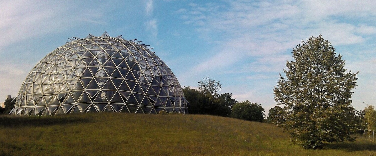 Kuppelgewächshaus aus Osten, Botanischer Garten (Düsseldorf)