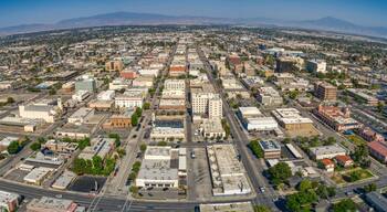 Aerial View of Downtown Bakersfield, California Skyline