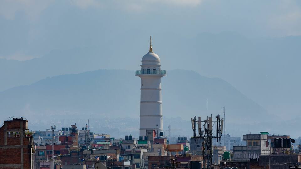 Dharahara high tower a circular balcony, Sundhara, Kathmandu, Nepal