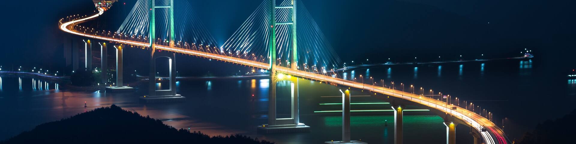 Korea Changwon Bridge Night View _ Beautiful Linear