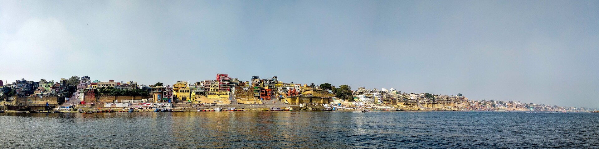 River Ganges, Varanasi, Uttar Pradesh, India; 30-Jan-2019; Siberian migratory birds over river Ganges in Varanasi, Uttar Pradesh, India