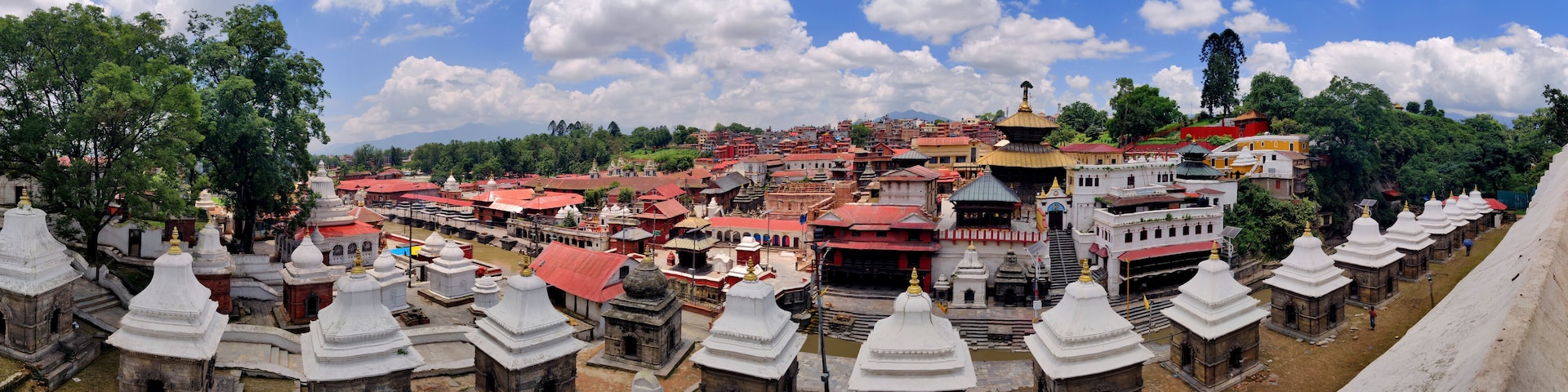 Pashupatinath temple shrines panorama,the UNESCO
the Oldest iconic Hindu temples of Pashupatinath.
World Heritage Site in the heart of Kathmandu. Temples Panoramic