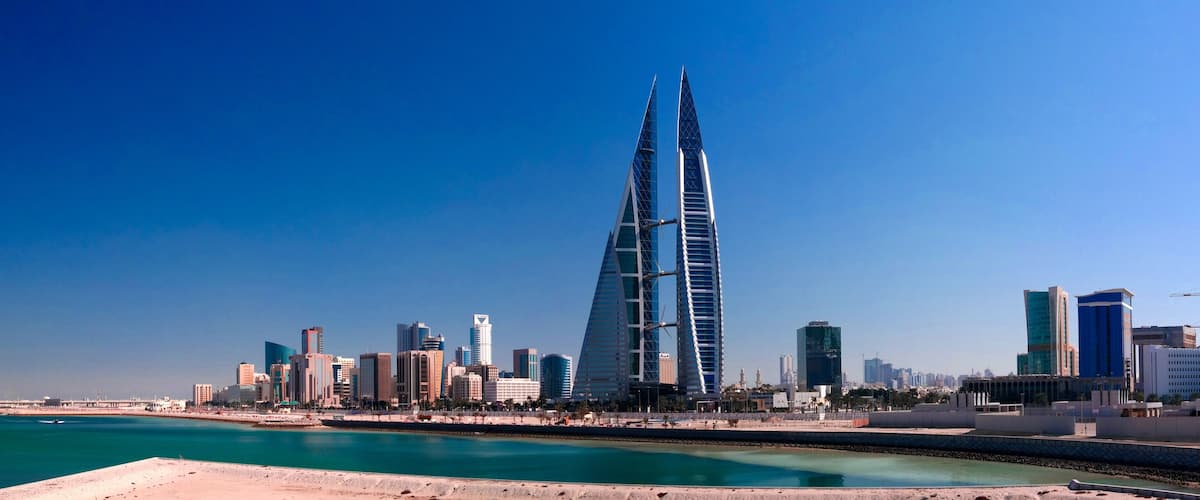panorama cityscape view to Manama city in Bahrain