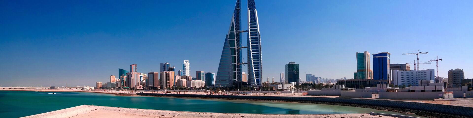 panorama cityscape view to Manama city in Bahrain