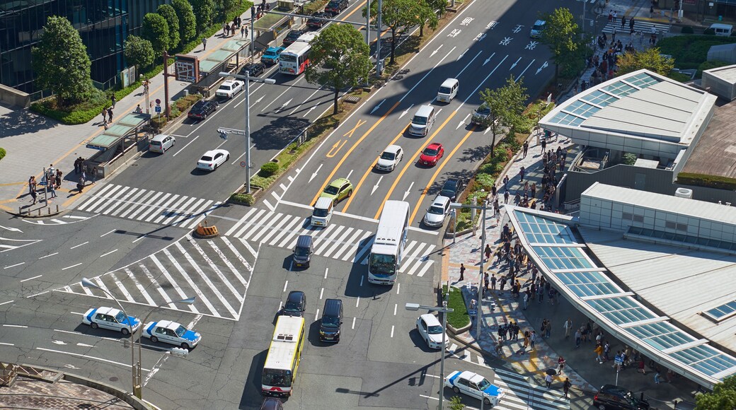 The top view of Sakura dori and Meieki dori. Nagoya. Japan